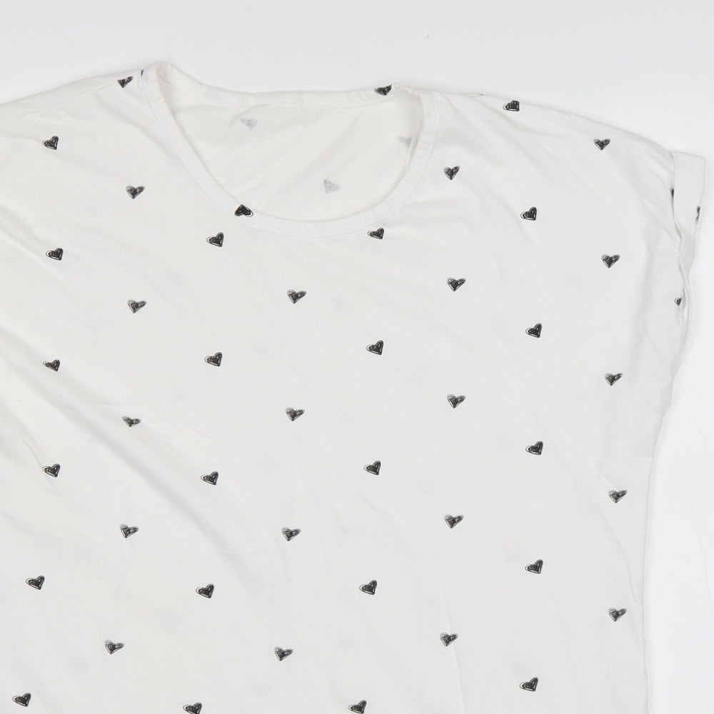 Womens UK Size 18 Miso White Basic T-Shirt