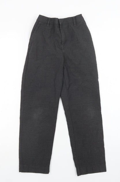 TU Boys Grey  Polyester Dress Pants Trousers Size 9 Years  Regular Hook & Loop - School Wear