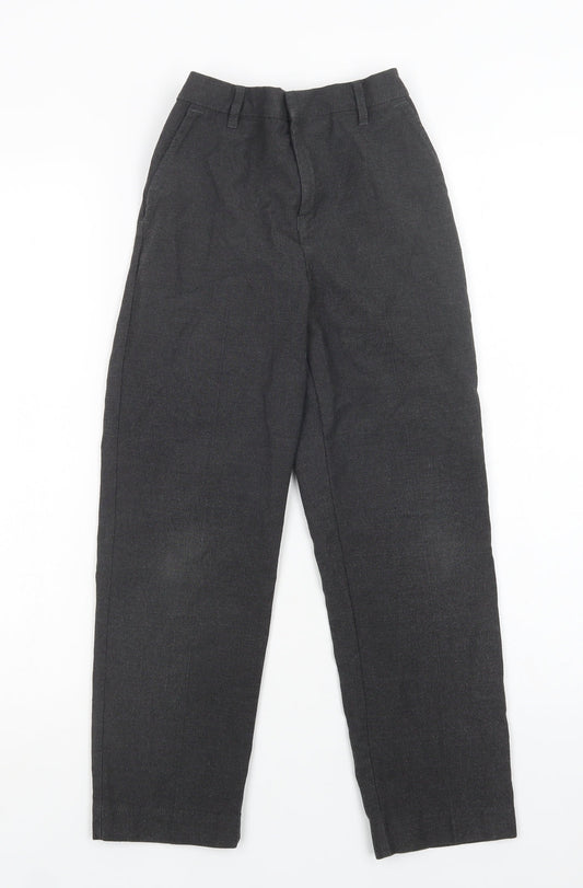 TU Boys Grey  Polyester Dress Pants Trousers Size 9 Years  Regular Hook & Loop - School Wear