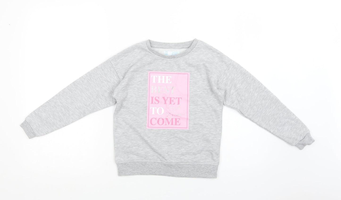 Primark Girls Grey  Cotton Pullover Sweatshirt Size 8-9 Years