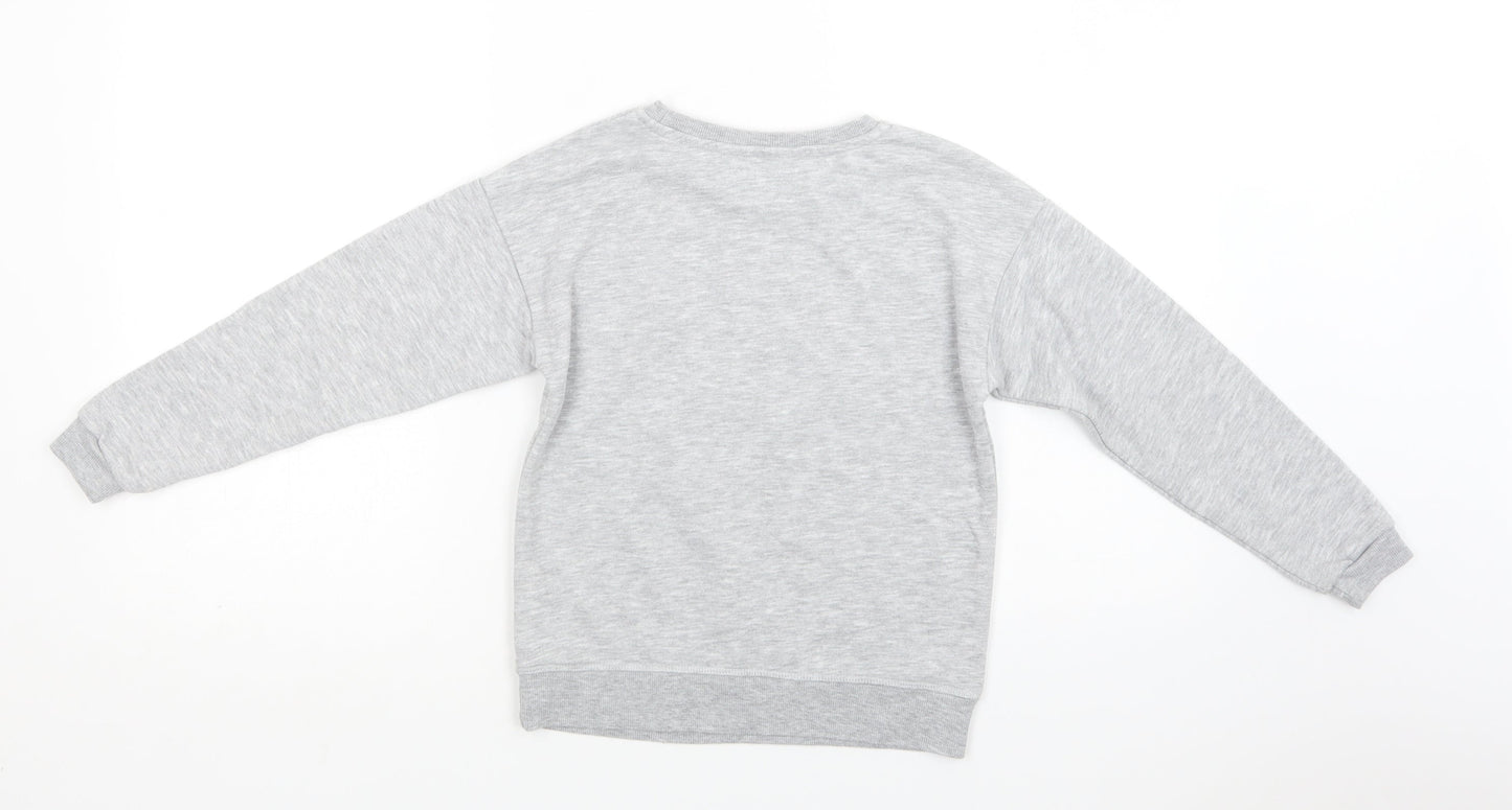 Primark Girls Grey  Cotton Pullover Sweatshirt Size 8-9 Years