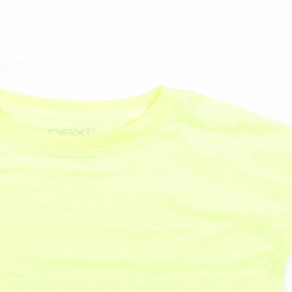 NEXT Girls Green  Cotton Basic T-Shirt Size 3 Years Crew Neck  - Neon