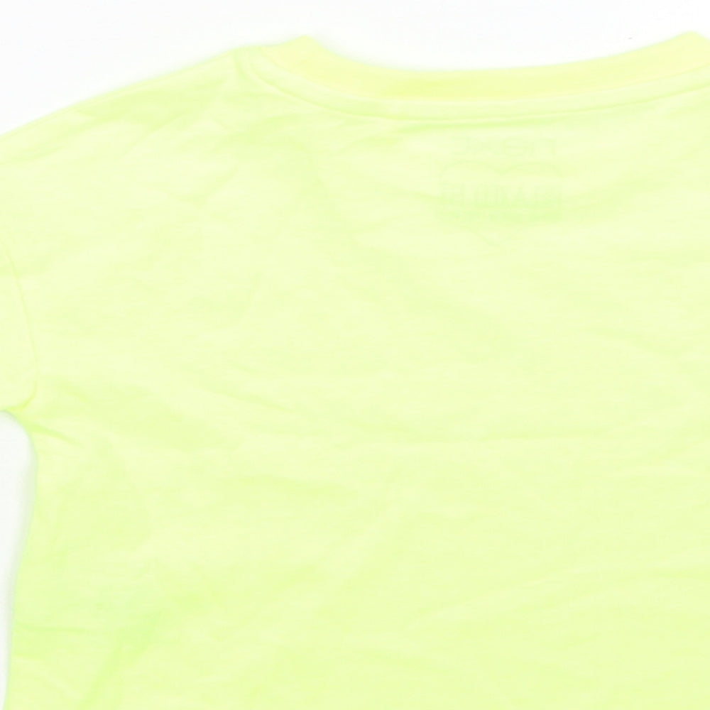 NEXT Girls Green  Cotton Basic T-Shirt Size 3 Years Crew Neck  - Neon