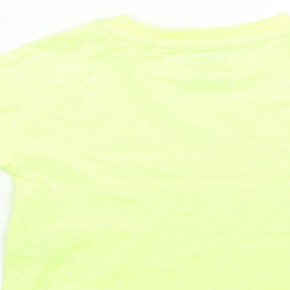 NEXT Girls Green  Cotton Basic T-Shirt Size 3 Years Crew Neck  - Neon