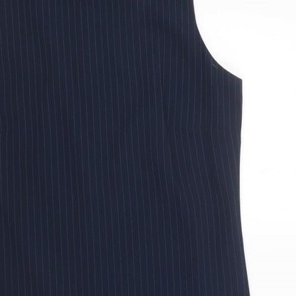AYC By Joshua Faulk Womens Blue Striped Polyester Pinafore/Dungaree Dress  Size 14  Round Neck Zip