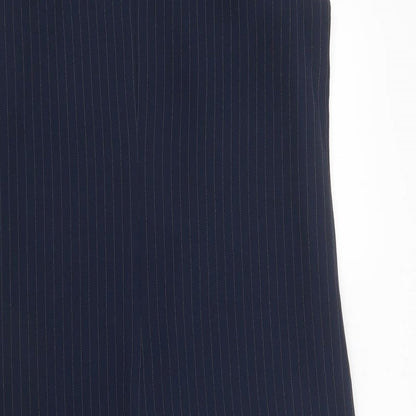 AYC By Joshua Faulk Womens Blue Striped Polyester Pinafore/Dungaree Dress  Size 14  Round Neck Zip