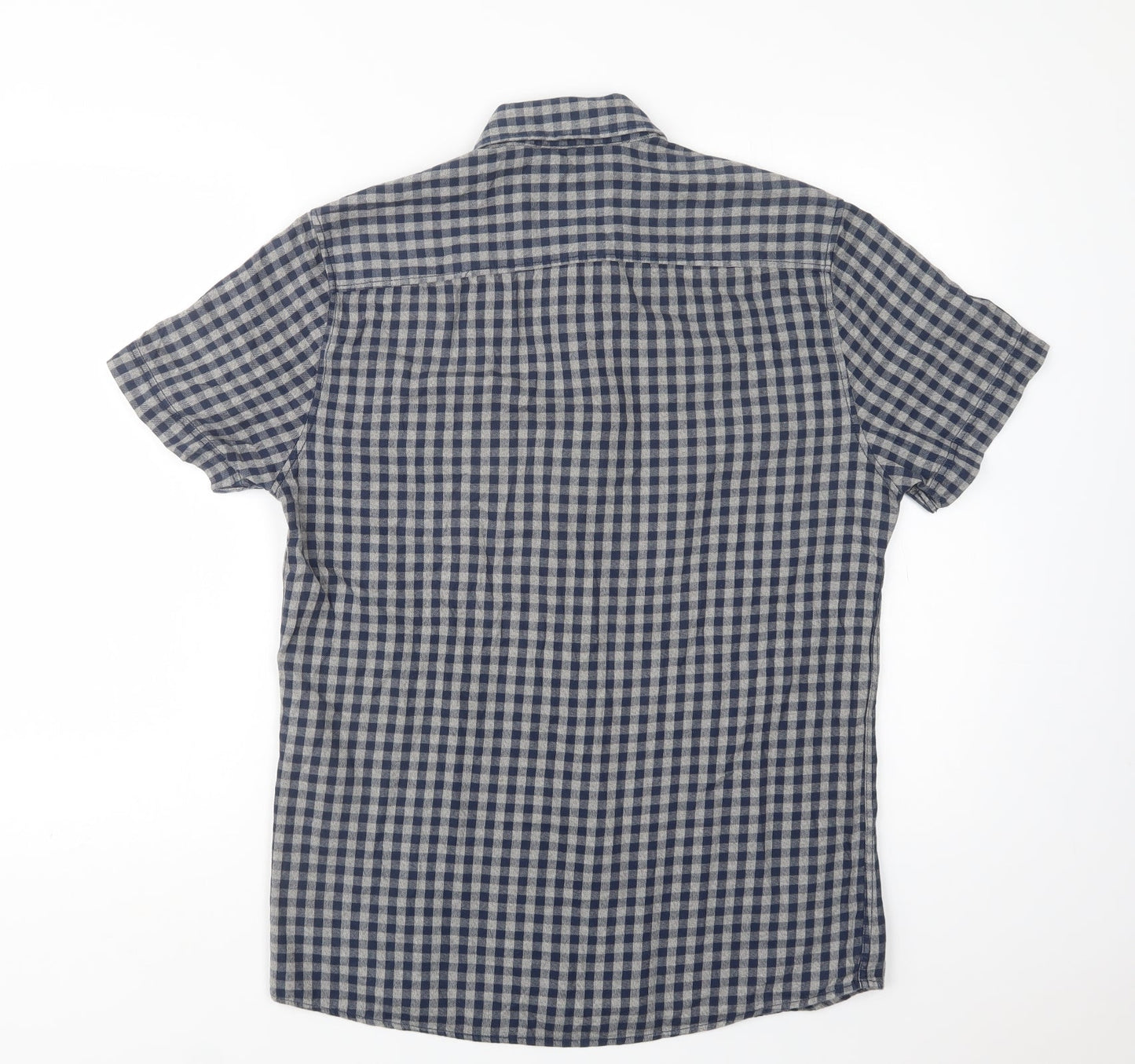 Mens UK Size S Matalan Blue  Button-Up Short Sleeve Casual Shirt