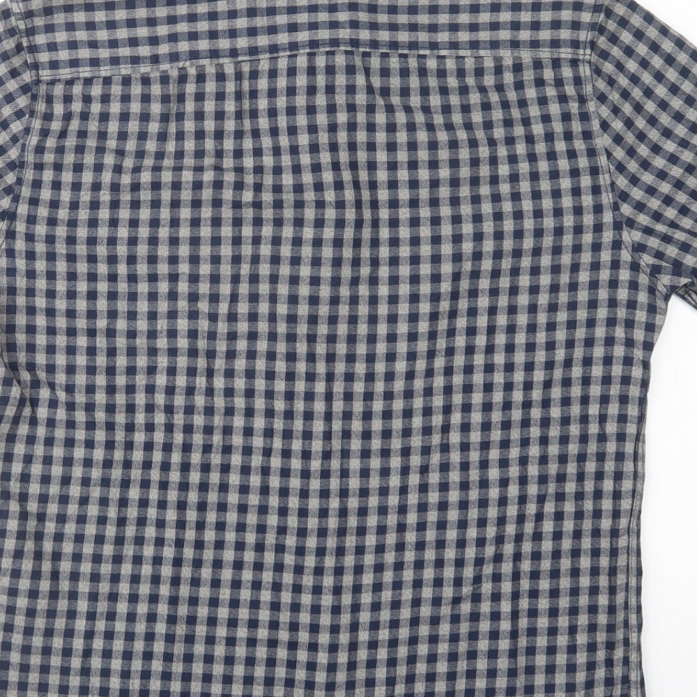 Mens UK Size S Matalan Blue  Button-Up Short Sleeve Casual Shirt