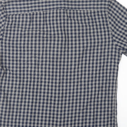 Mens UK Size S Matalan Blue  Button-Up Short Sleeve Casual Shirt