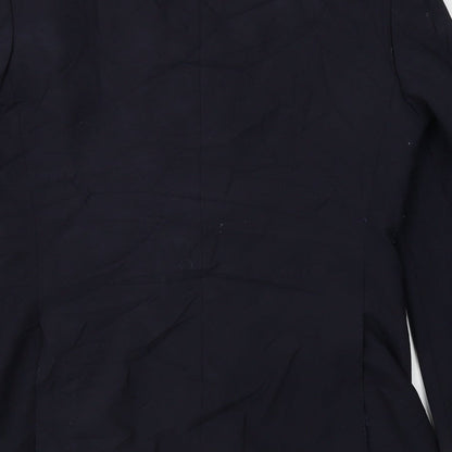 Brand and care label for europa men’s blue polyester jacket blazer, size 38