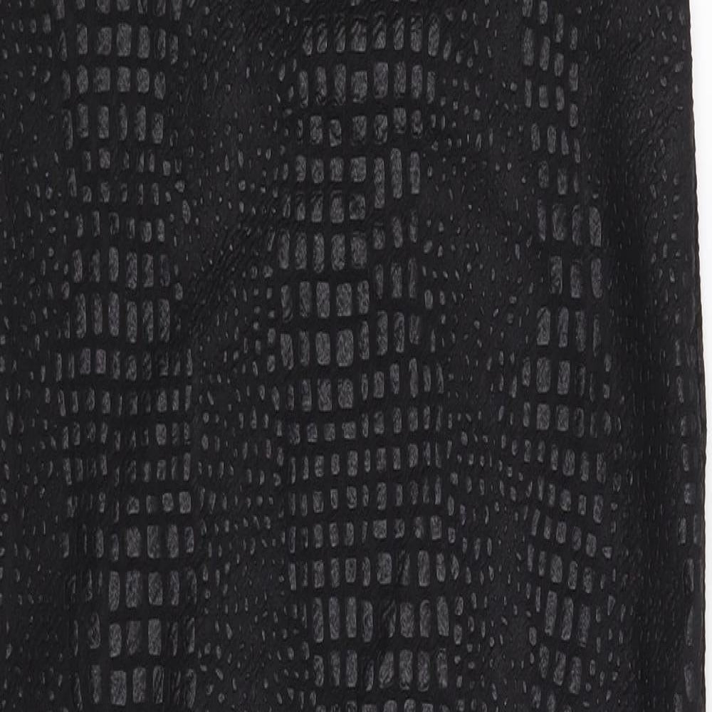 Pretty Little Thing Womens Black Animal Print Polyester Straight & Pencil Skirt Size 8