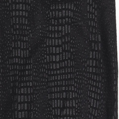 Pretty Little Thing Womens Black Animal Print Polyester Straight & Pencil Skirt Size 8