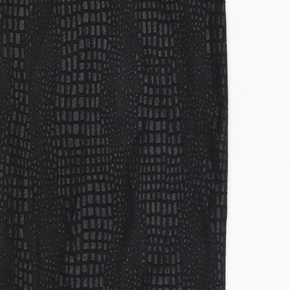 Pretty Little Thing Womens Black Animal Print Polyester Straight & Pencil Skirt Size 8