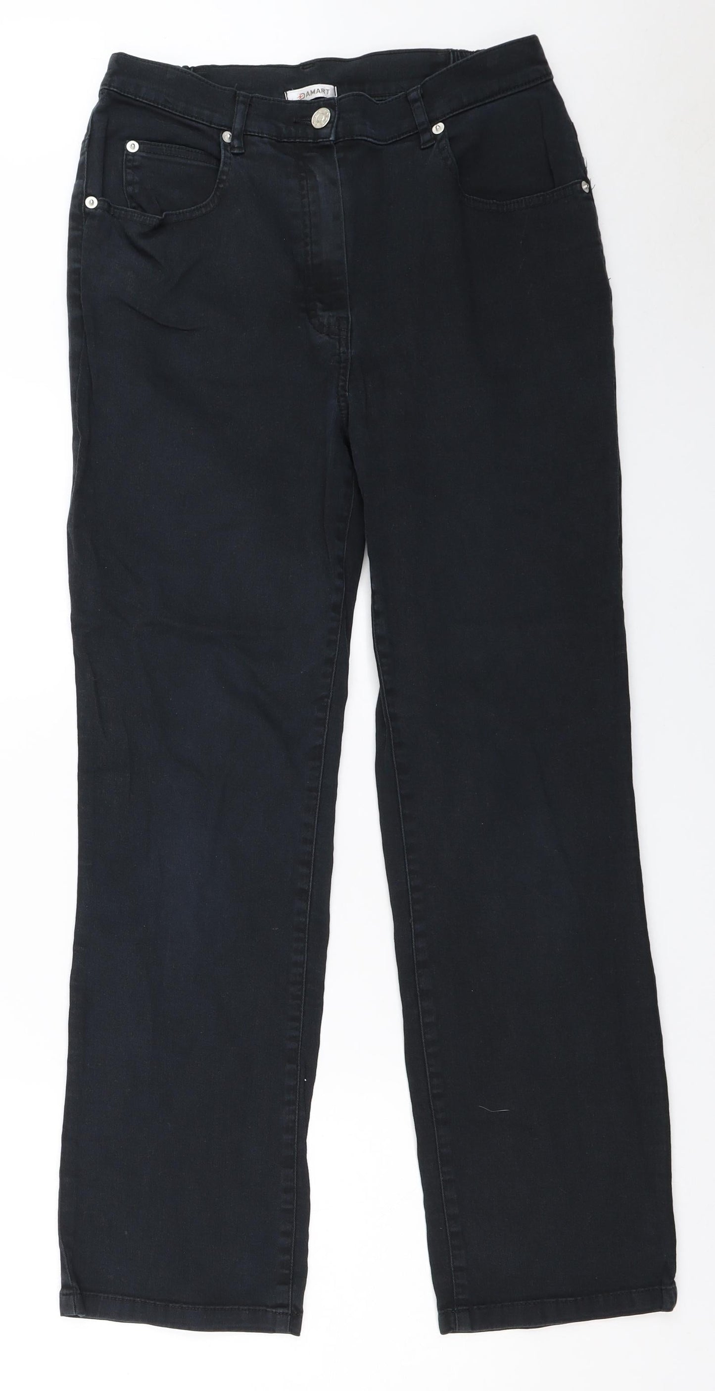 Damart Womens Black  Cotton Straight Jeans Size 29 in L28 in Regular