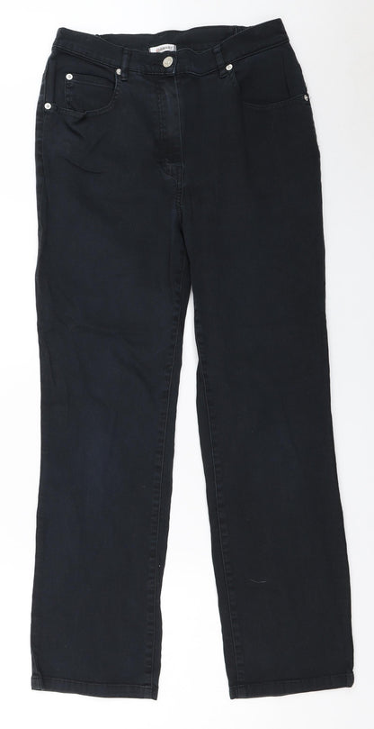 Damart Womens Black  Cotton Straight Jeans Size 29 in L28 in Regular