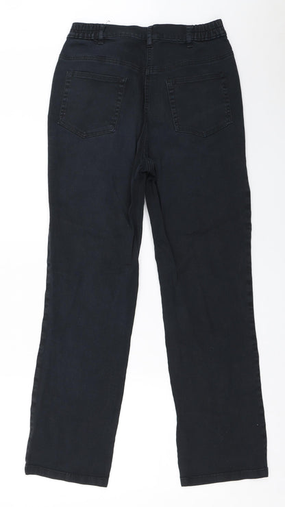 Damart Womens Black  Cotton Straight Jeans Size 29 in L28 in Regular