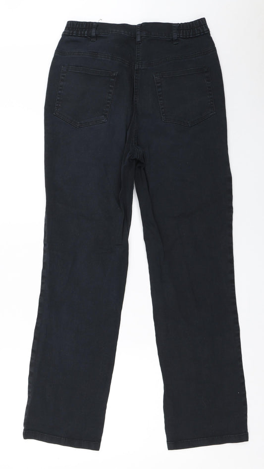 Damart Womens Black  Cotton Straight Jeans Size 29 in L28 in Regular