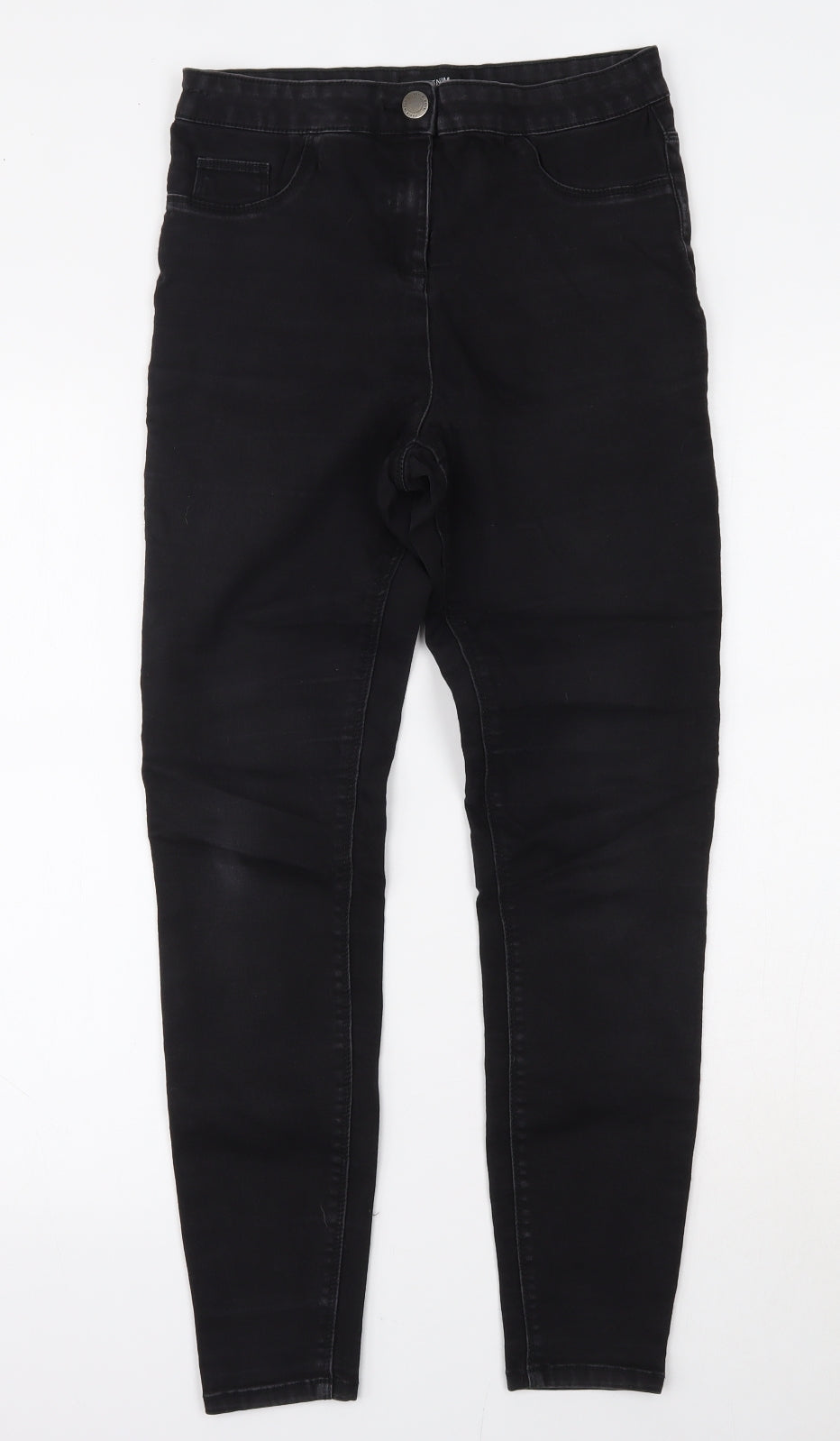 Womens UK Size 12 Papaya Regular Fit Skinny Black Jeans