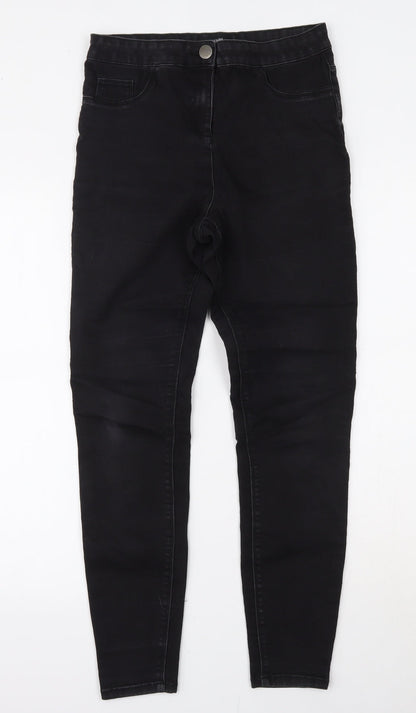 Womens UK Size 12 Papaya Regular Fit Skinny Black Jeans