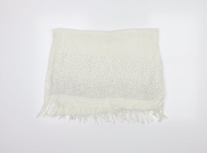 Additional front view of Preworn women’s ivory cotton shawl/wrap