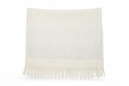 Front view of Preworn women’s ivory cotton shawl/wrap