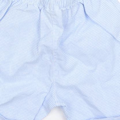 Stamp Boys Blue Check Cotton Capri Trousers Size 3-6 Months