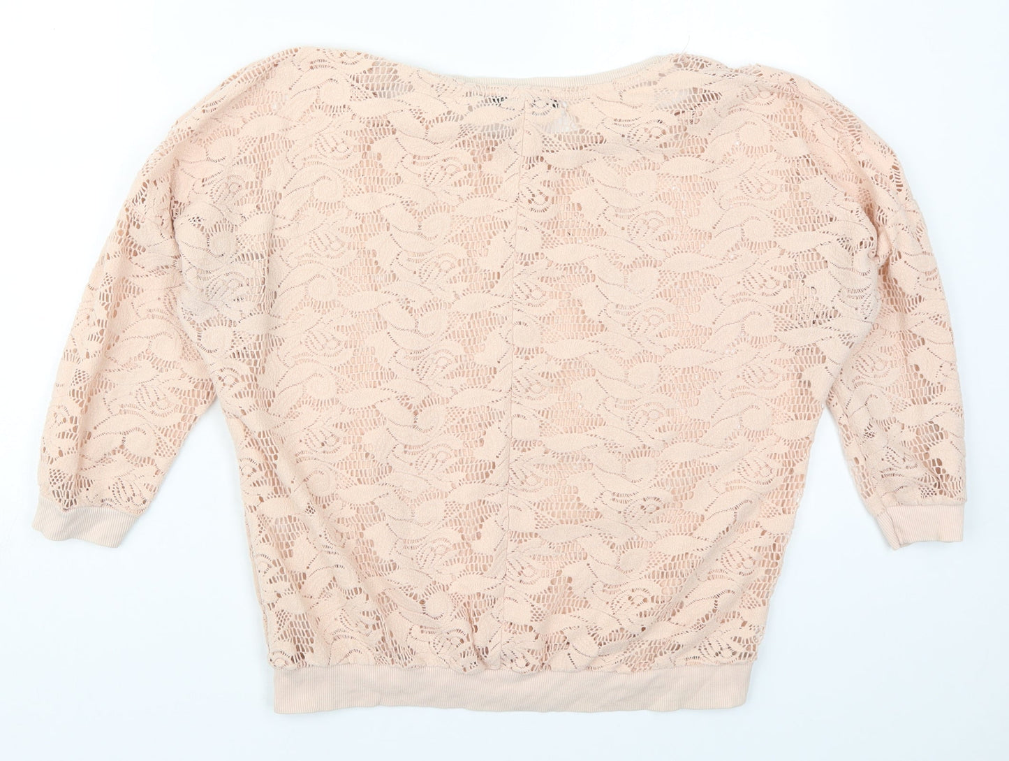 Atmosphere Womens Pink Round Neck Floral Polyester Pullover Jumper Size 12