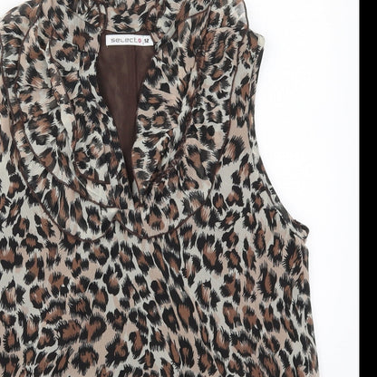 Womens UK Size 12 Select Brown Basic Blouse