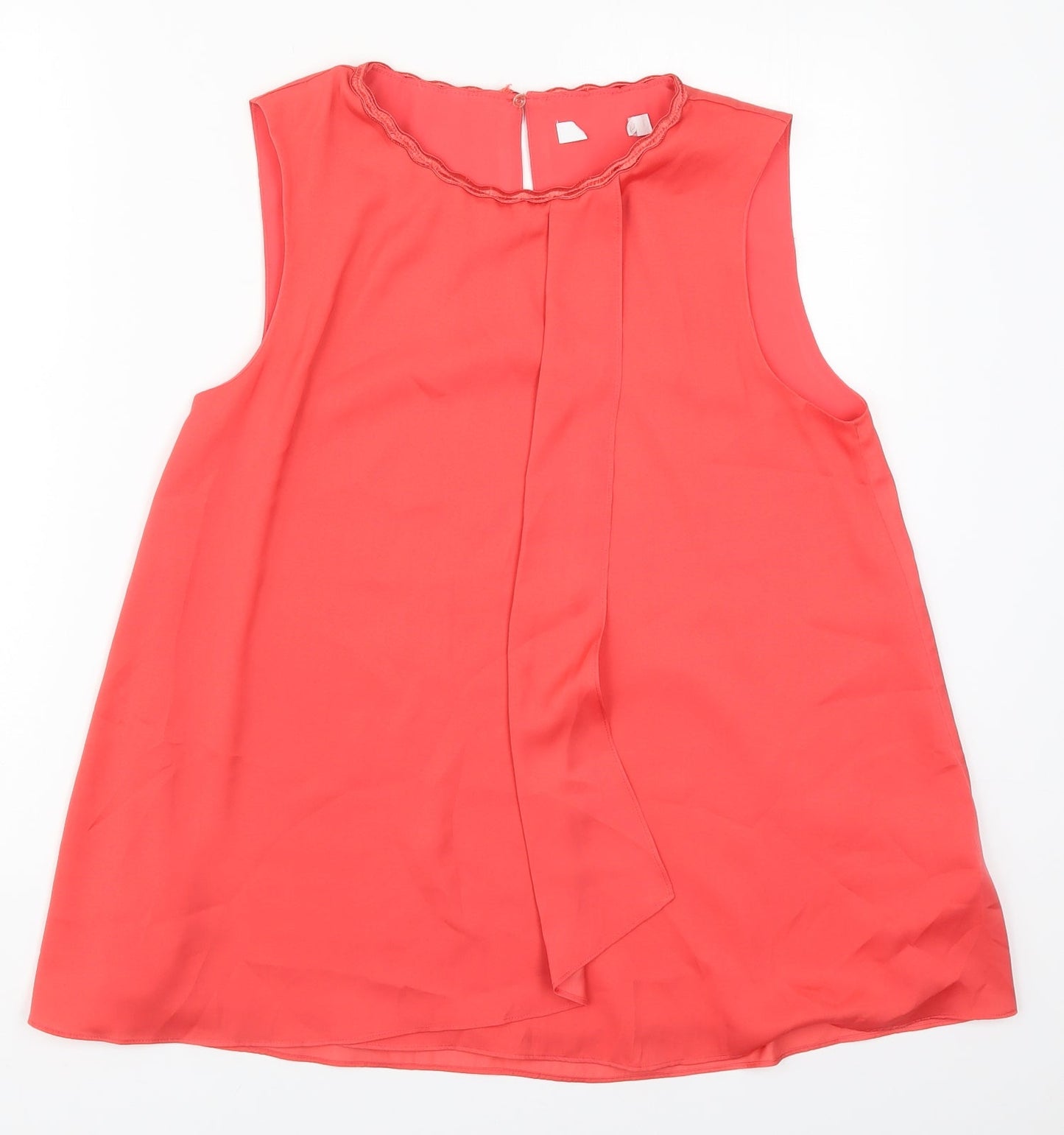 Womens UK Size 10 Preworn Red Basic Blouse