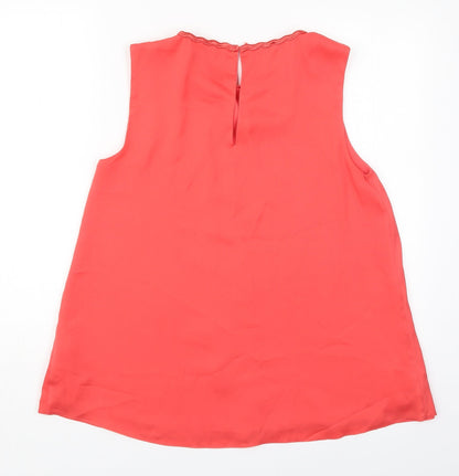 Womens UK Size 10 Preworn Red Basic Blouse