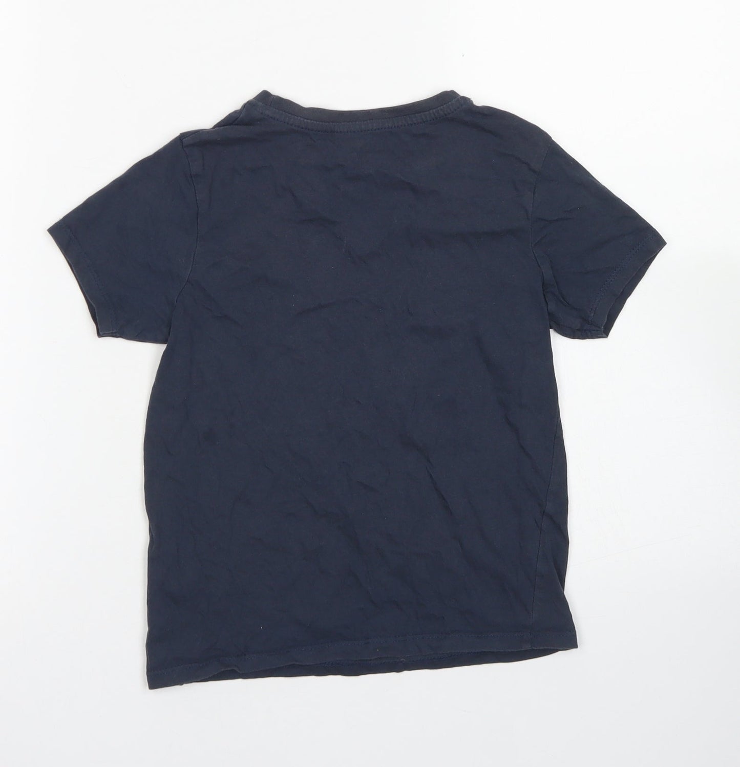 Primark Boys Blue  Cotton Basic T-Shirt Size 7-8 Years Crew Neck