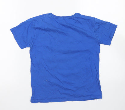 Worldwide Boys Blue  Cotton Basic T-Shirt Size 8-9 Years Crew Neck