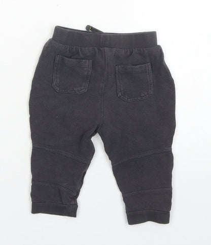 TU Girls Grey  Cotton Jogger Trousers Size 9-12 Months  Drawstring