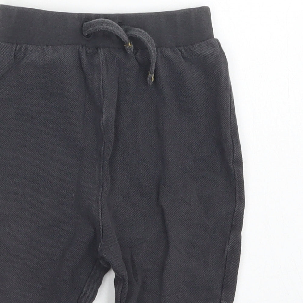 TU Girls Grey  Cotton Jogger Trousers Size 9-12 Months  Drawstring
