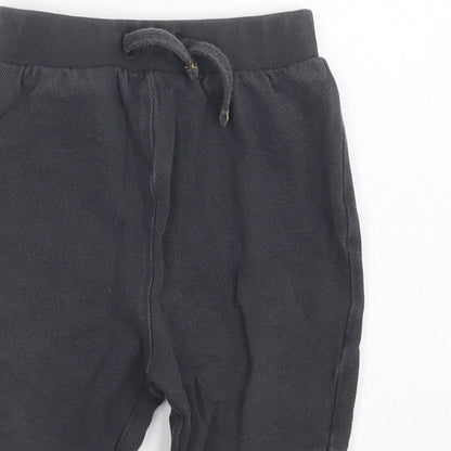 TU Girls Grey  Cotton Jogger Trousers Size 9-12 Months  Drawstring
