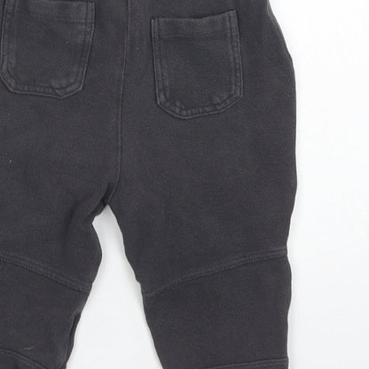 TU Girls Grey  Cotton Jogger Trousers Size 9-12 Months  Drawstring