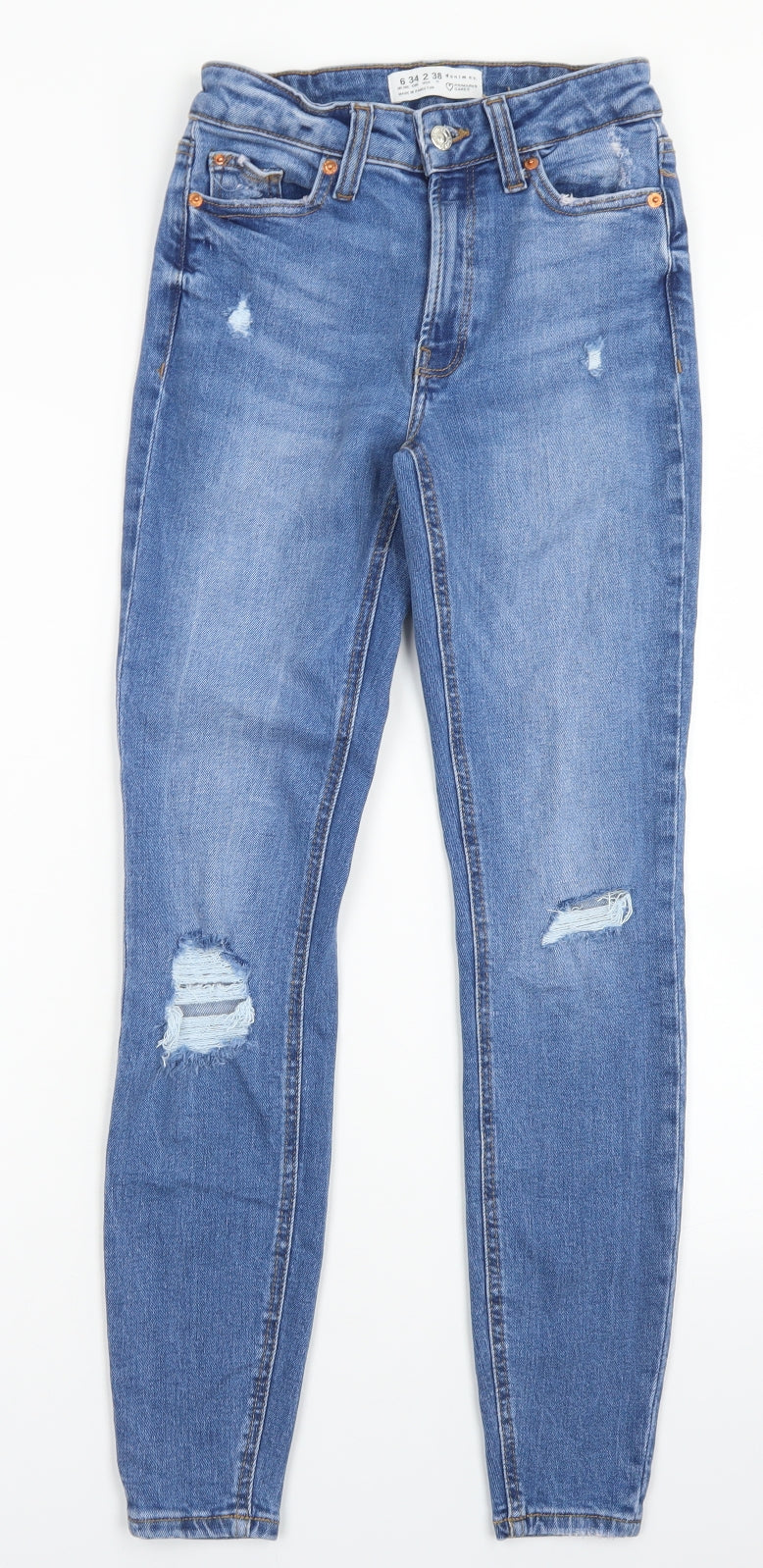 Denim Co Womens Blue  Cotton Skinny Jeans Size 6 L27 in Regular Button