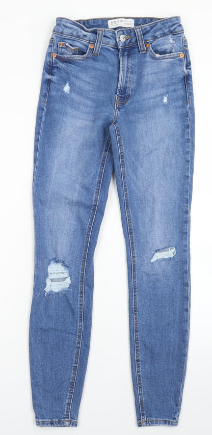 Denim Co Womens Blue  Cotton Skinny Jeans Size 6 L27 in Regular Button