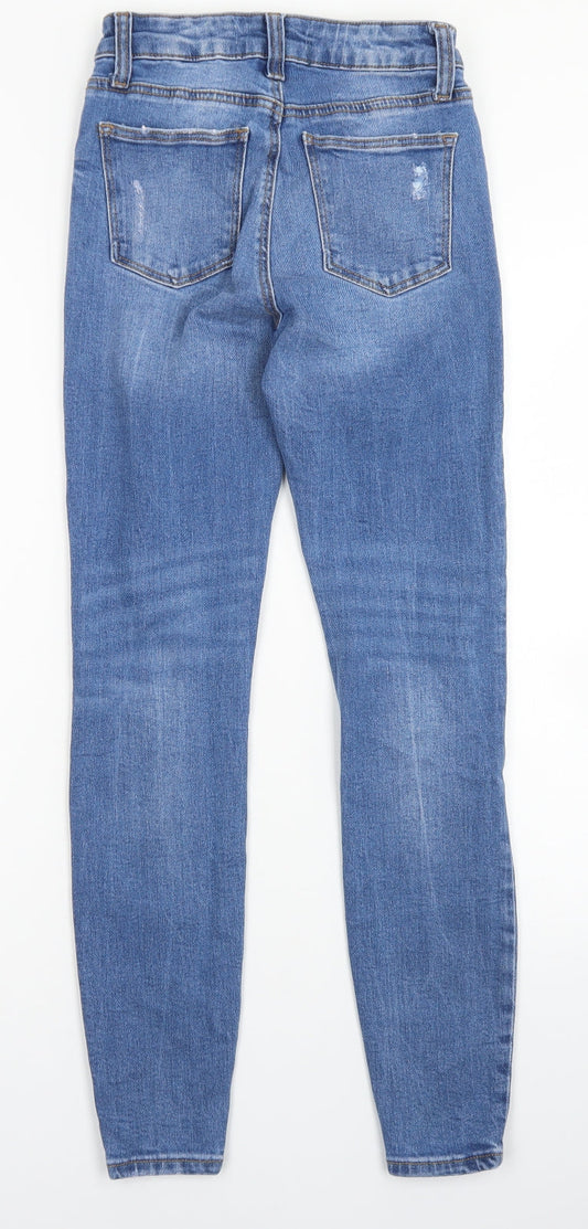 Denim Co Womens Blue  Cotton Skinny Jeans Size 6 L27 in Regular Button