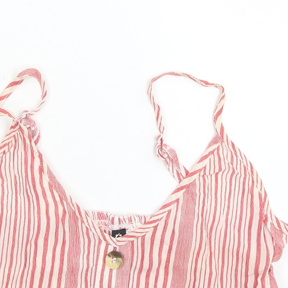 Womens UK Size 6 Divided Red Cropped Tank