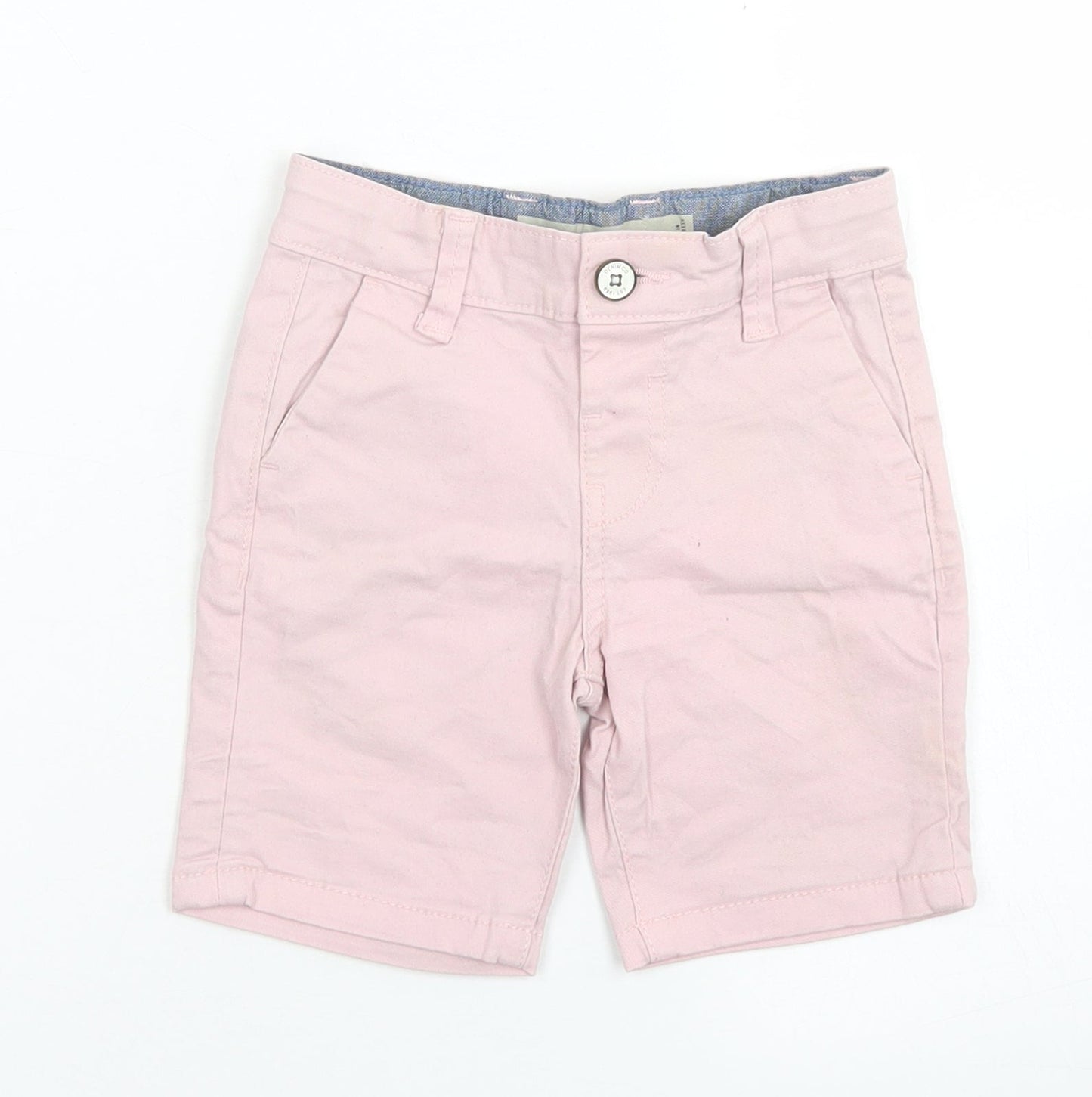 Denim Co Boys Pink  Cotton Capri Trousers Size 18-24 Months  Button