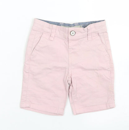Denim Co Boys Pink  Cotton Capri Trousers Size 18-24 Months  Button