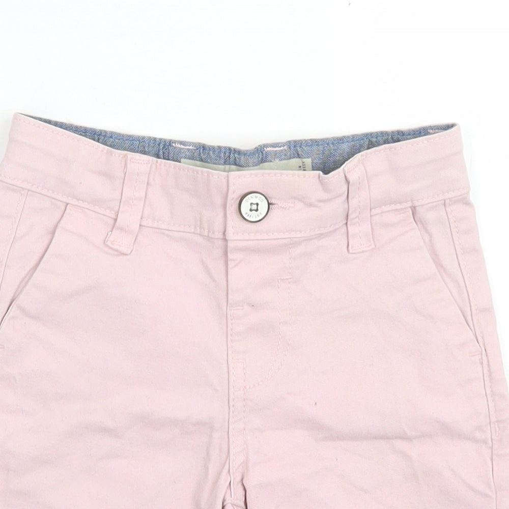 Denim Co Boys Pink  Cotton Capri Trousers Size 18-24 Months  Button