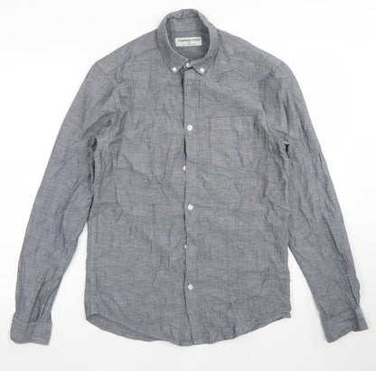 Mens UK Size XS Cedar Wood State Grey  Button-Up Long Sleeve Casual Shirt