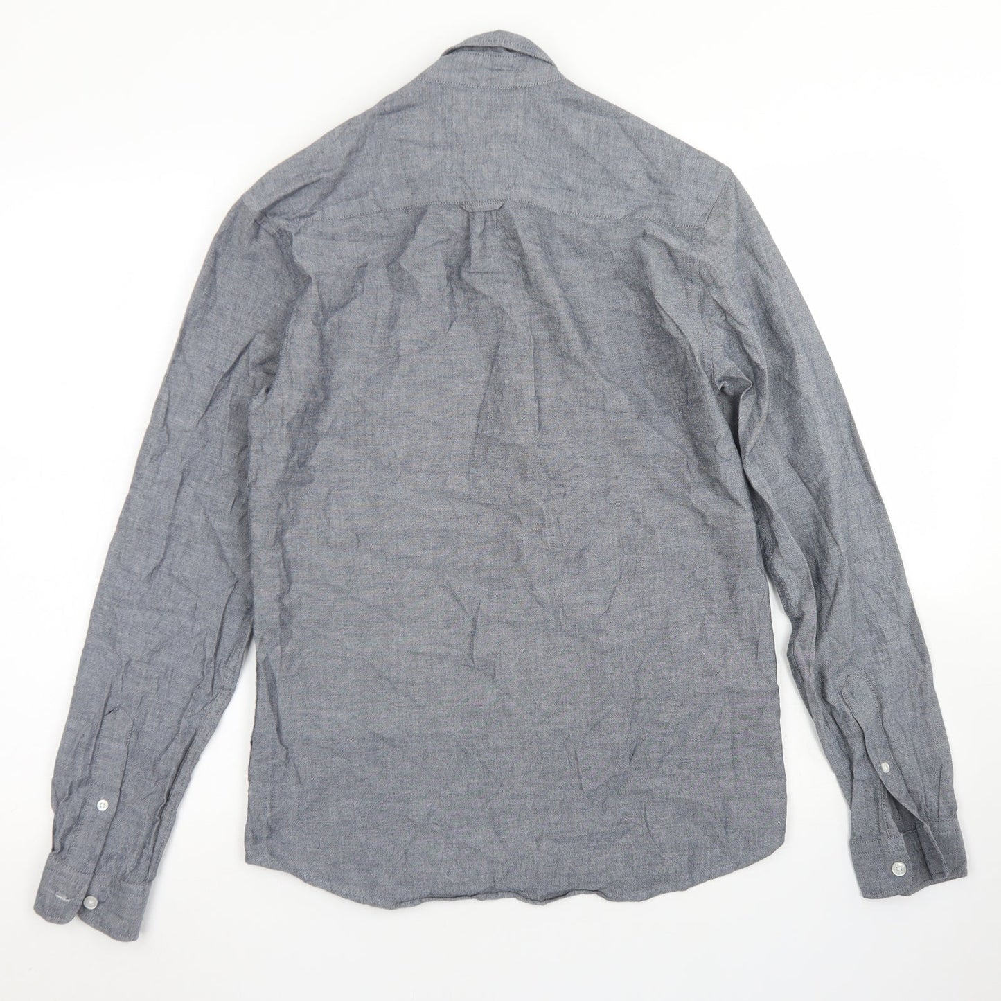 Mens UK Size XS Cedar Wood State Grey  Button-Up Long Sleeve Casual Shirt