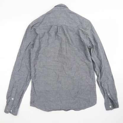 Mens UK Size XS Cedar Wood State Grey  Button-Up Long Sleeve Casual Shirt