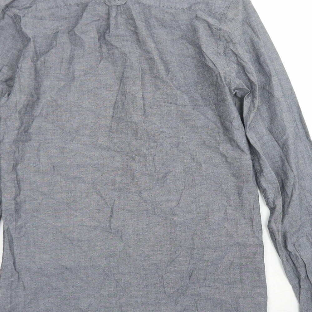 Mens UK Size XS Cedar Wood State Grey  Button-Up Long Sleeve Casual Shirt