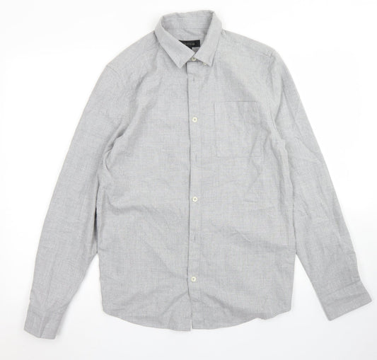 River Island Mens Gold  Polyester  Button-Up Size S Collared Button