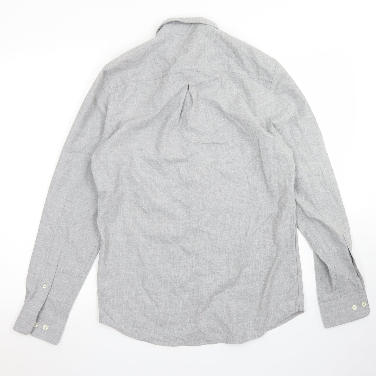 River Island Mens Gold  Polyester  Button-Up Size S Collared Button