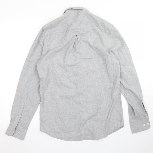 River Island Mens Gold  Polyester  Button-Up Size S Collared Button